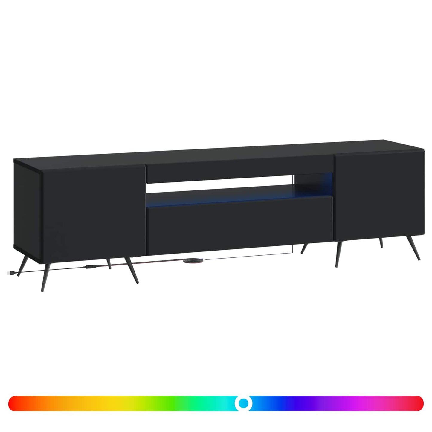 vidaXL LED TV Cabinet Black Engineered Wood