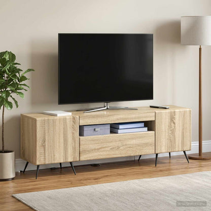 vidaXL LED TV Cabinet Sonoma Oak Engineered Wood