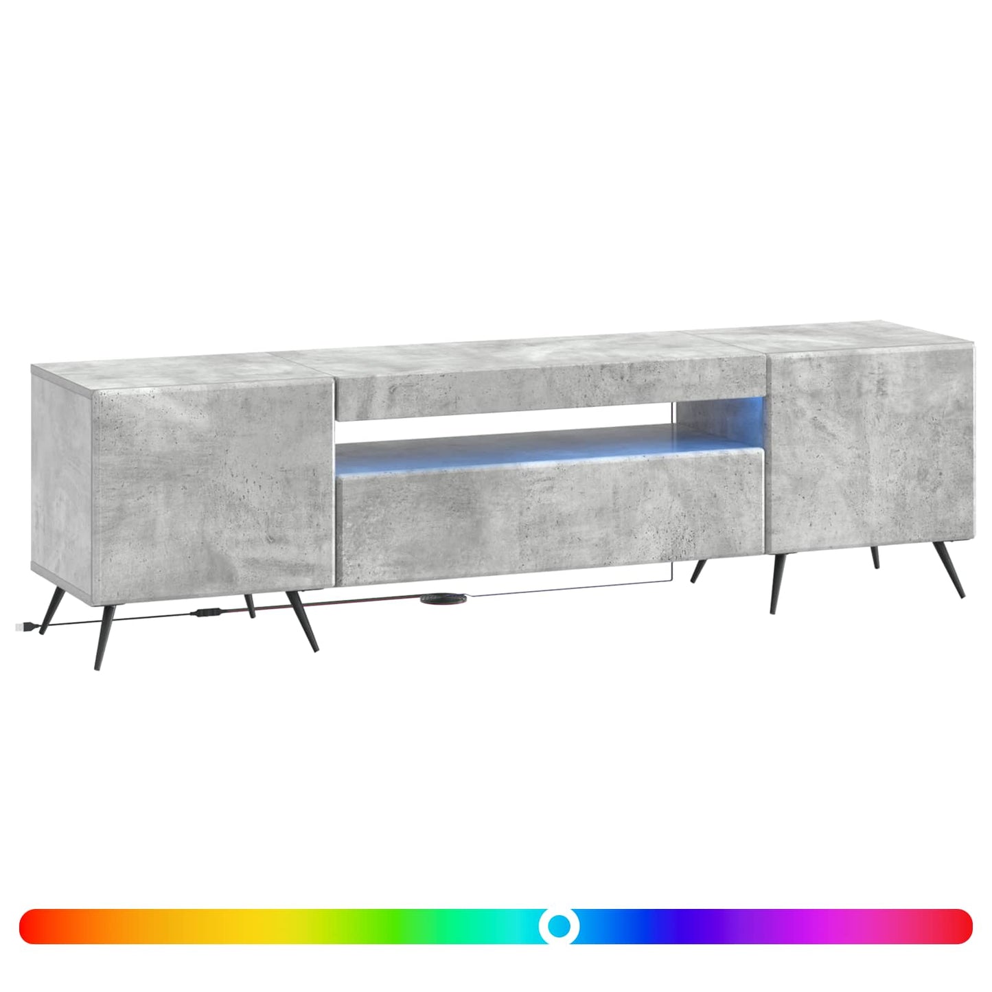 vidaXL LED TV Cabinet Concrete Grey Engineered Wood
