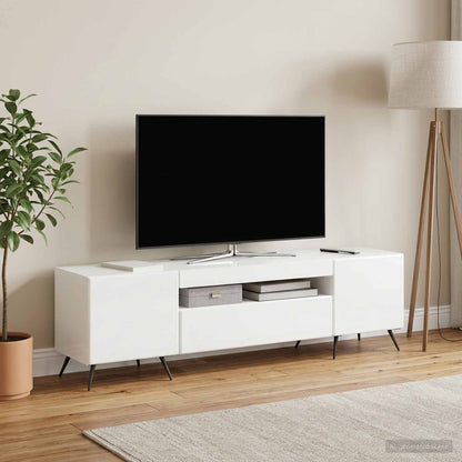vidaXL LED TV Cabinet High Gloss White Engineered Wood