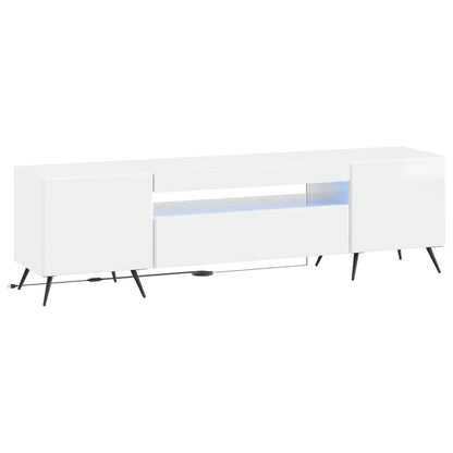 vidaXL LED TV Cabinet High Gloss White Engineered Wood