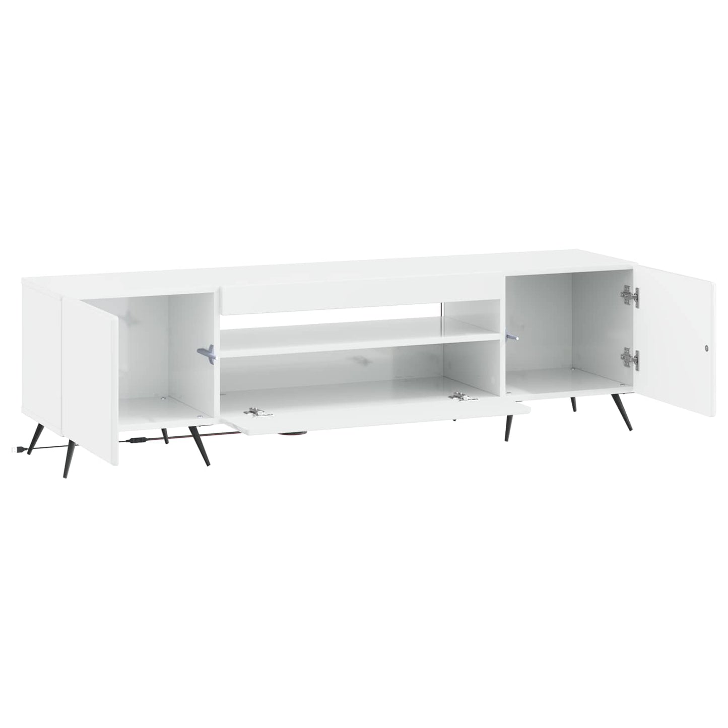 vidaXL LED TV Cabinet High Gloss White Engineered Wood