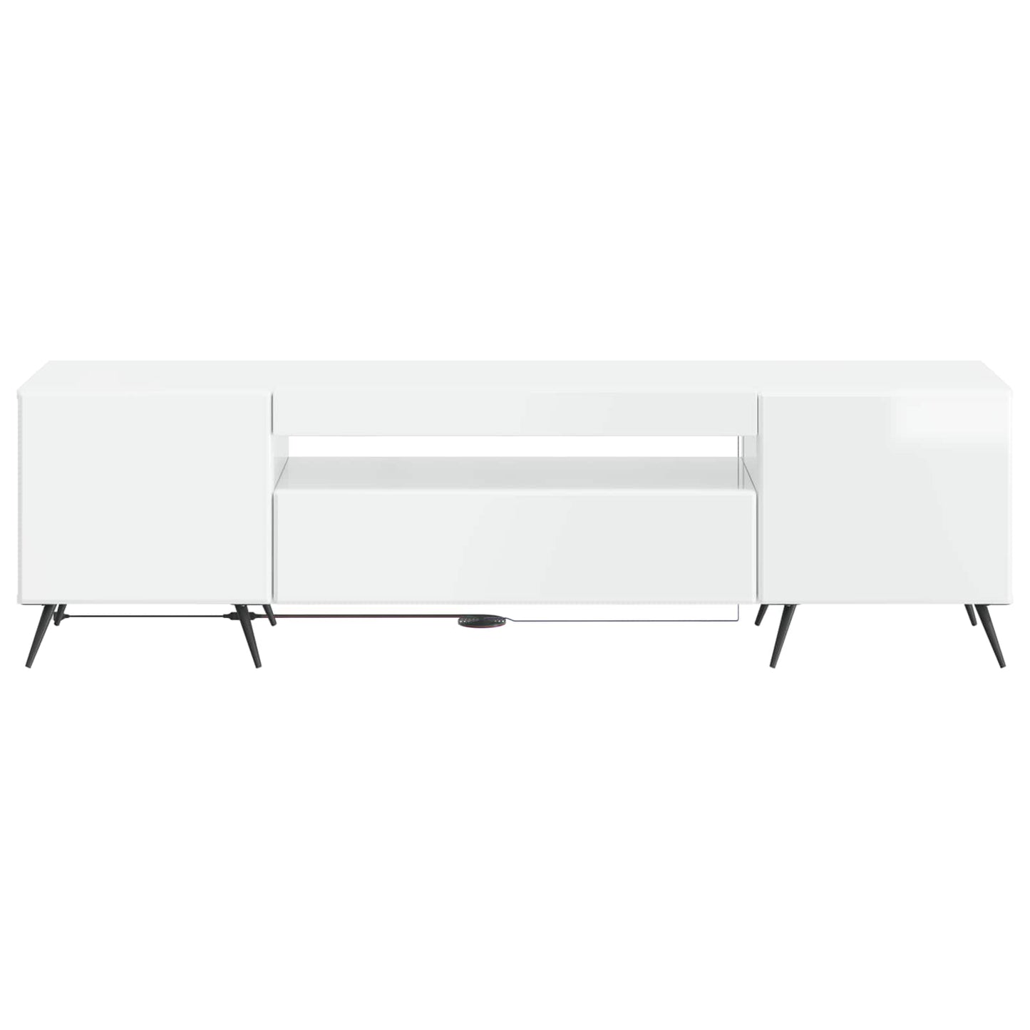 vidaXL LED TV Cabinet High Gloss White Engineered Wood