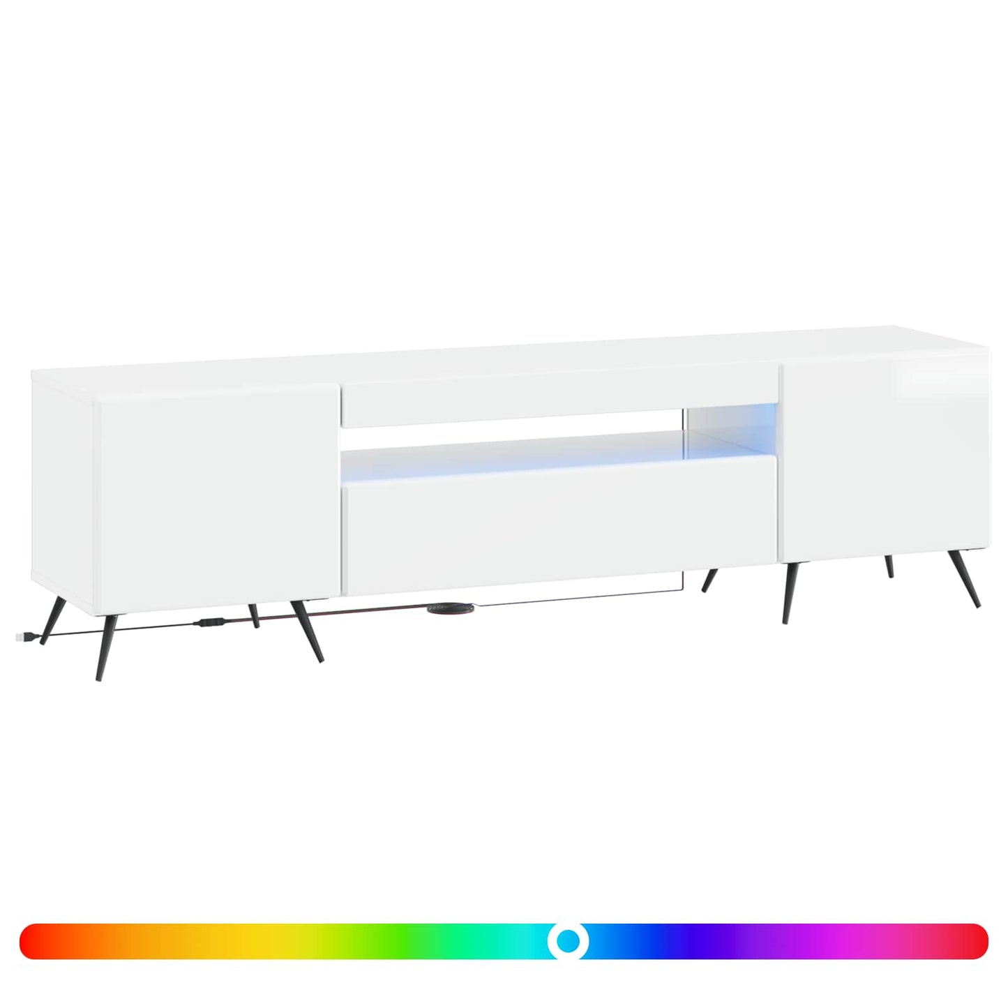 vidaXL LED TV Cabinet High Gloss White Engineered Wood