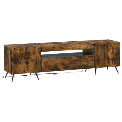 vidaXL LED TV Cabinet Smoked Oak Engineered Wood