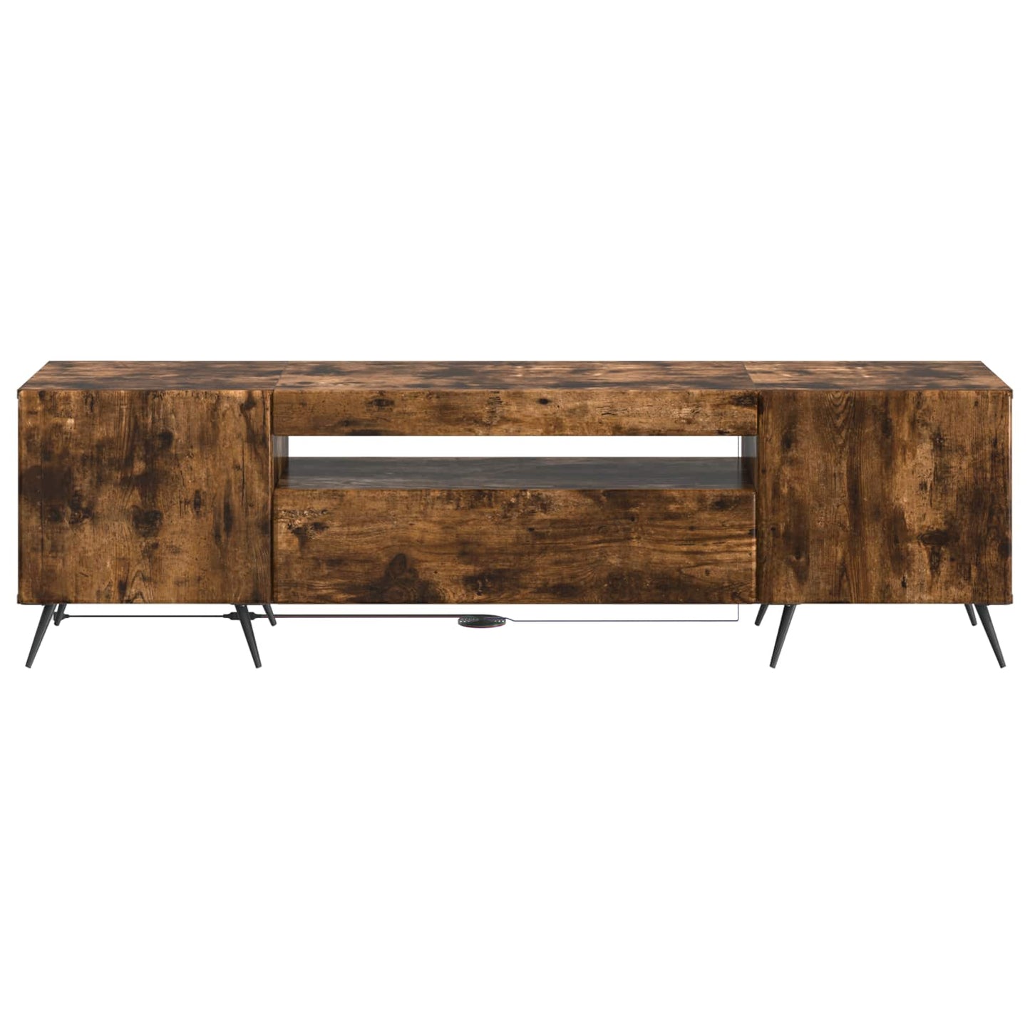 vidaXL LED TV Cabinet Smoked Oak Engineered Wood