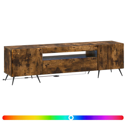 vidaXL LED TV Cabinet Smoked Oak Engineered Wood