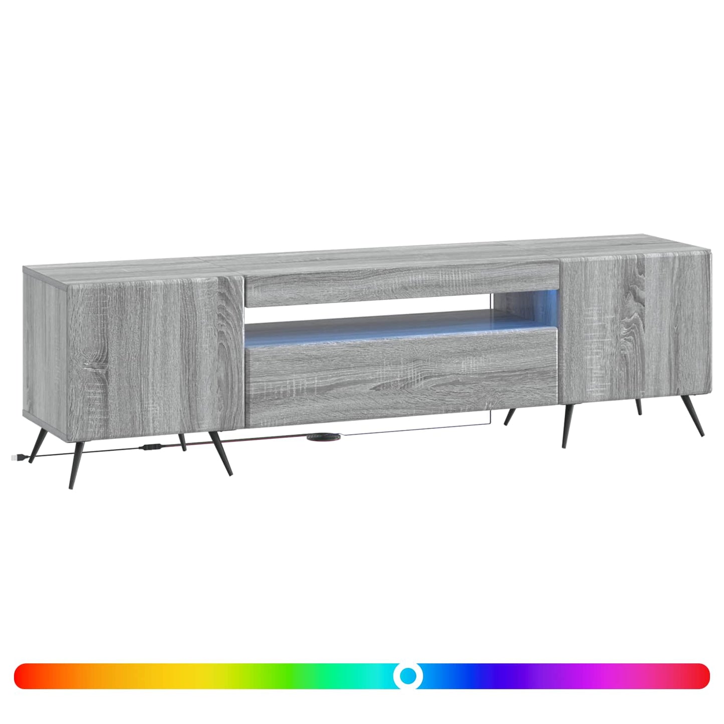 vidaXL LED TV Cabinet Grey Sonoma Engineered Wood