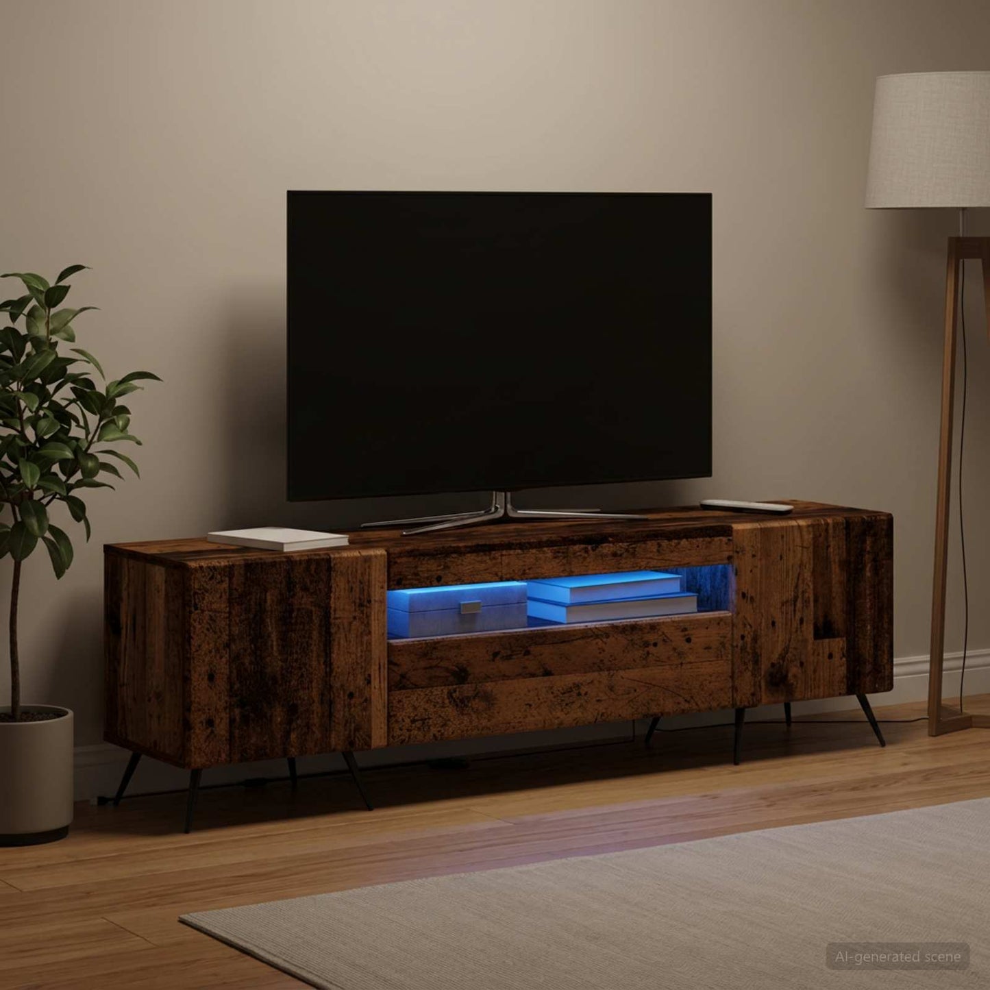 vidaXL LED TV Cabinet Old Wood Engineered Wood
