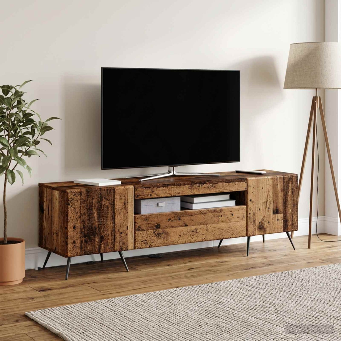 vidaXL LED TV Cabinet Old Wood Engineered Wood
