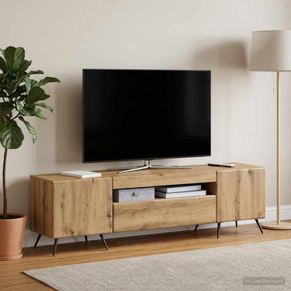 vidaXL LED TV Cabinet Artisan Oak Engineered Wood