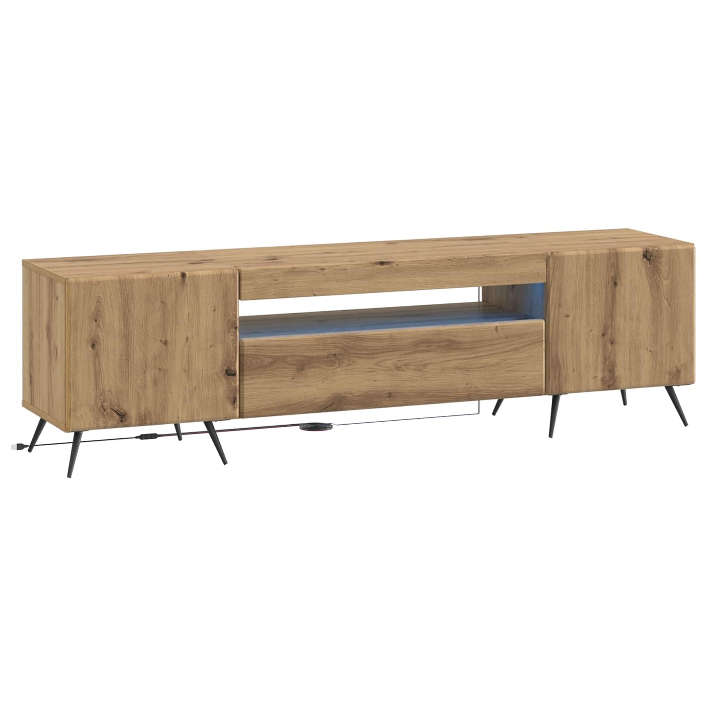 vidaXL LED TV Cabinet Artisan Oak Engineered Wood