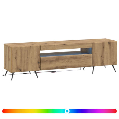 vidaXL LED TV Cabinet Artisan Oak Engineered Wood