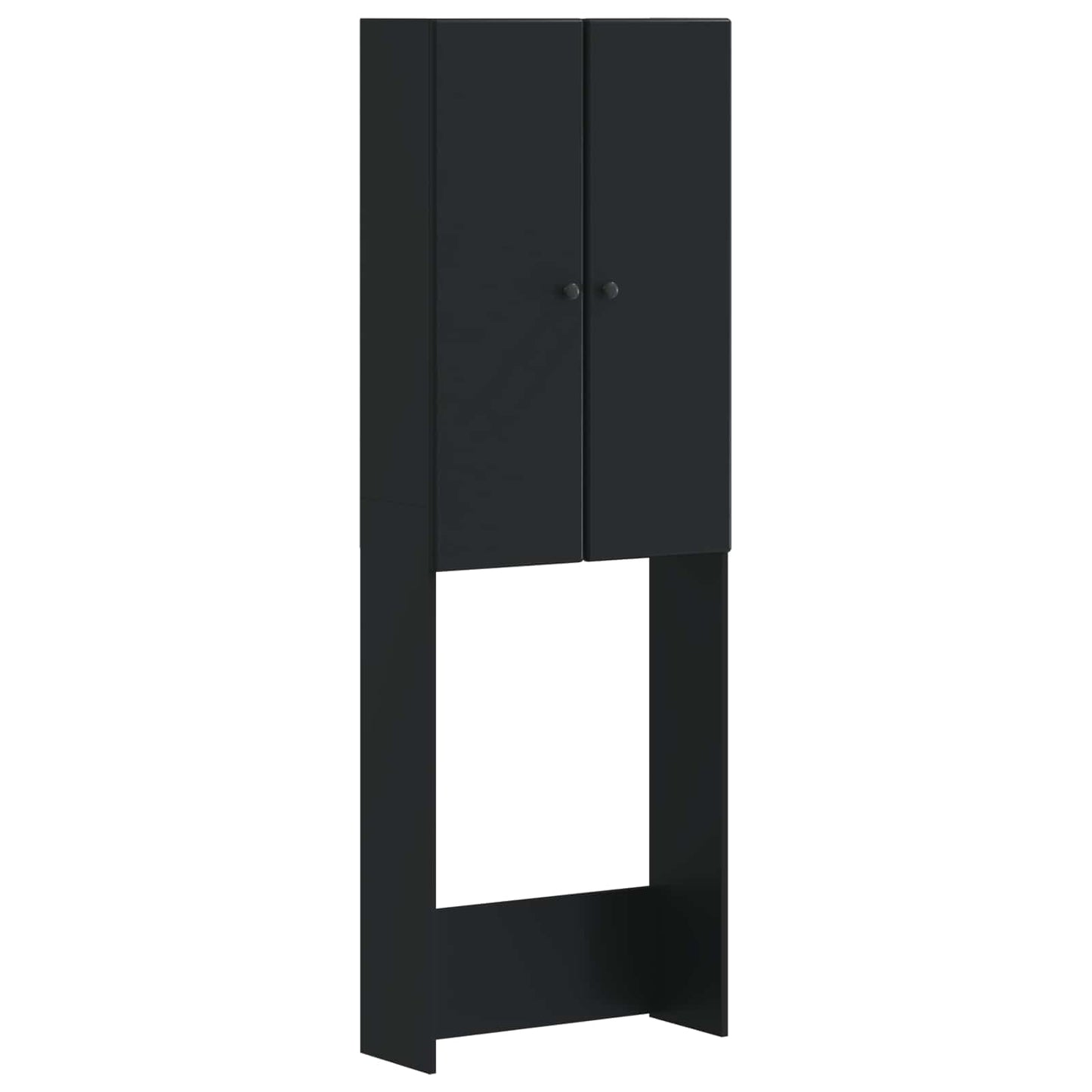 vidaXL Toilet Cabinet BREDA Black 66 x 25.5 x 190 cm Engineered Wood