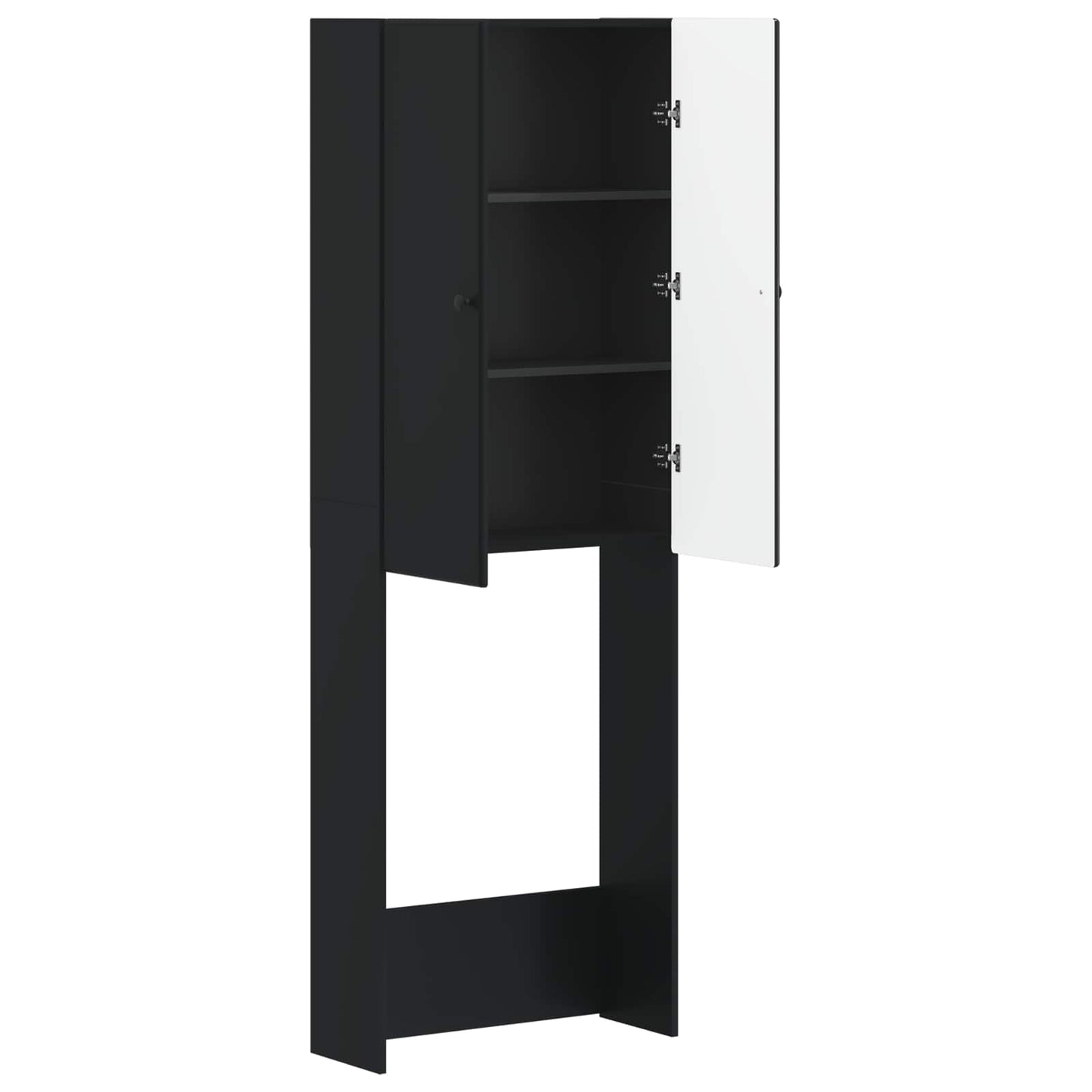 vidaXL Toilet Cabinet BREDA Black 66 x 25.5 x 190 cm Engineered Wood