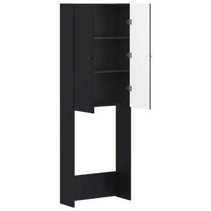 vidaXL Toilet Cabinet BREDA Black 66 x 25.5 x 190 cm Engineered Wood