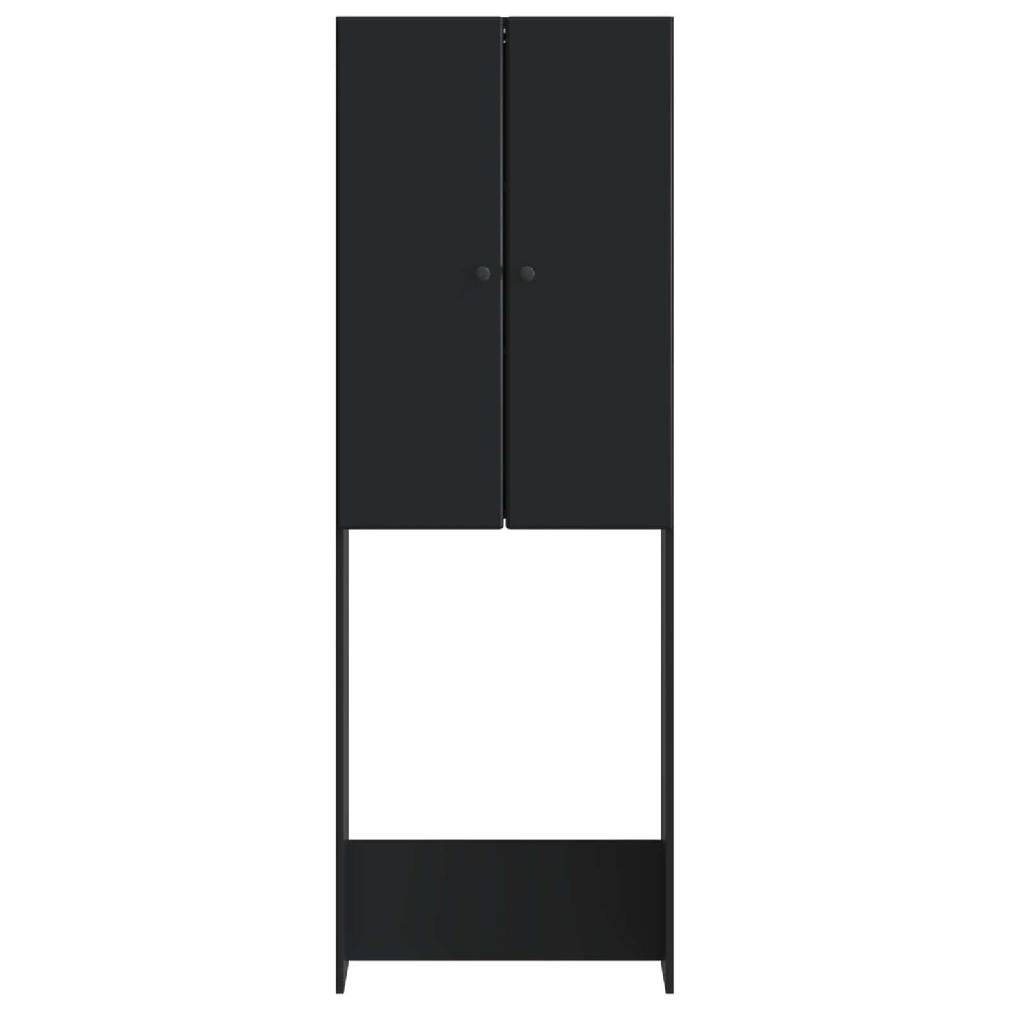 vidaXL Toilet Cabinet BREDA Black 66 x 25.5 x 190 cm Engineered Wood