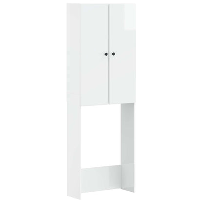 vidaXL Toilet Cabinet BREDA High Gloss White 66 x 25.5 x 190 cm