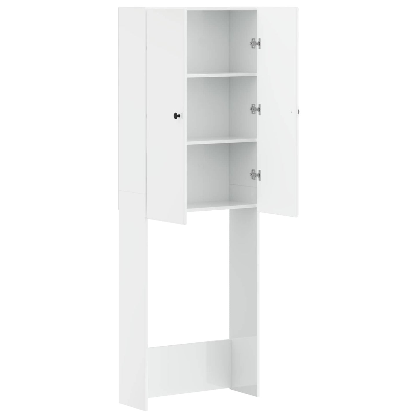 vidaXL Toilet Cabinet BREDA High Gloss White 66 x 25.5 x 190 cm
