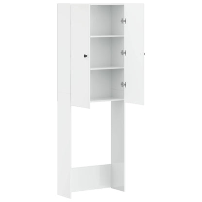 vidaXL Toilet Cabinet BREDA High Gloss White 66 x 25.5 x 190 cm