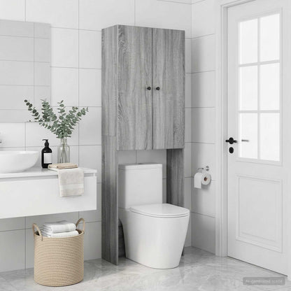 vidaXL Toilet Cabinet BREDA Grey Sonoma 66 x 25.5 x 190 cm