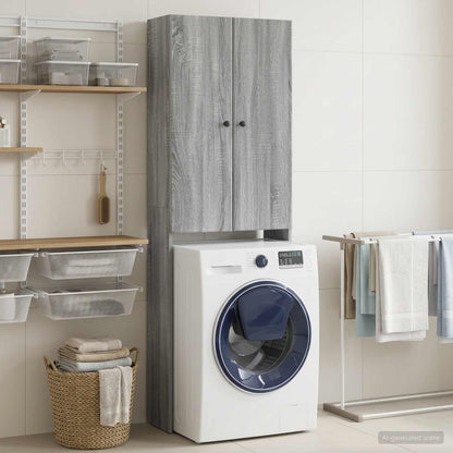 vidaXL Toilet Cabinet BREDA Grey Sonoma 66 x 25.5 x 190 cm