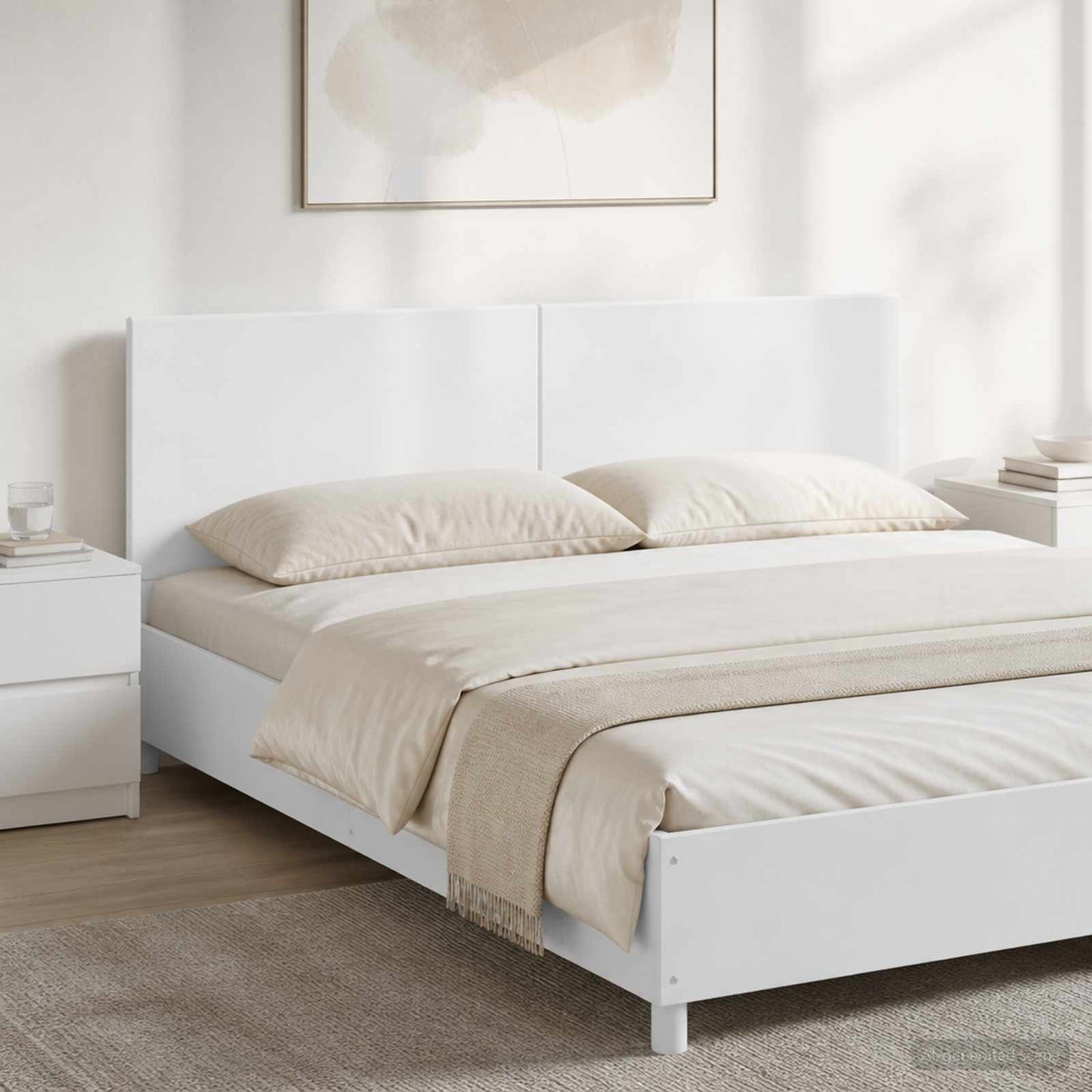 vidaXL Wall-Mounted Headboard BREDA White Engineered Wood