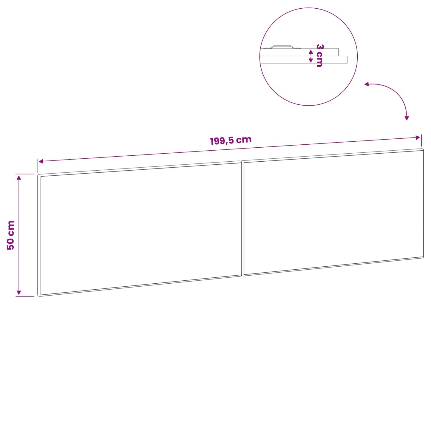 vidaXL Wall-Mounted Headboard BREDA White Engineered Wood