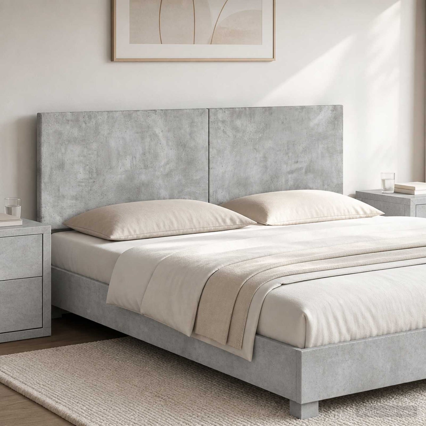vidaXL Wall-Mounted Headboard BREDA Concrete Grey Engineered Wood
