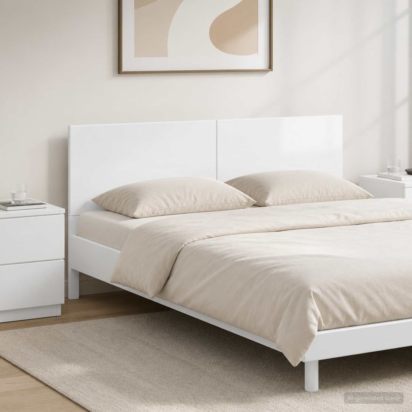 vidaXL Wall-Mounted Headboard BREDA High Gloss White Engineered Wood