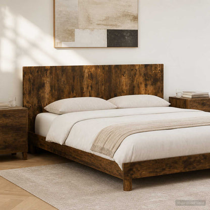 vidaXL Wall-Mounted Headboard BREDA Smoked Oak Engineered Wood