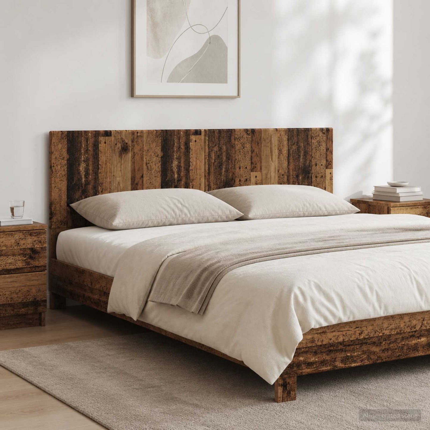 vidaXL Wall-Mounted Headboard BREDA Old Wood Engineered Wood