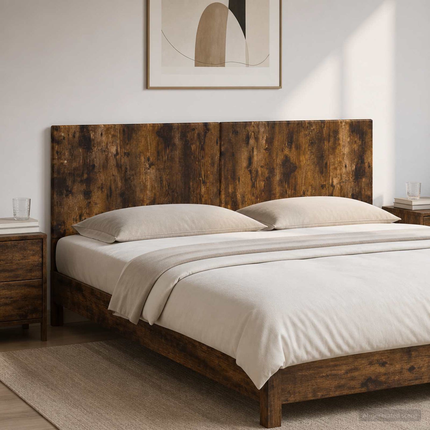 vidaXL Wall-Mounted Headboard BREDA Smoked Oak Engineered Wood