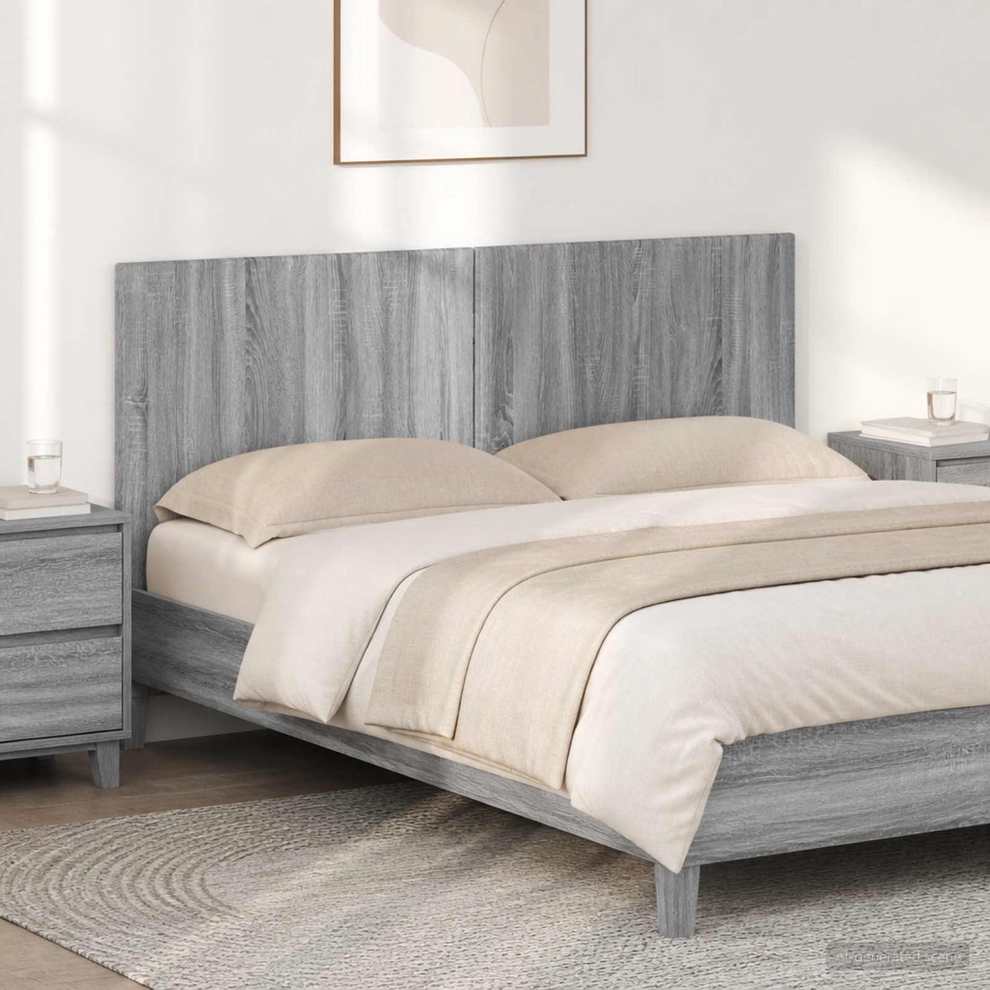 vidaXL Wall-Mounted Headboard BREDA Grey Sonoma Engineered Wood