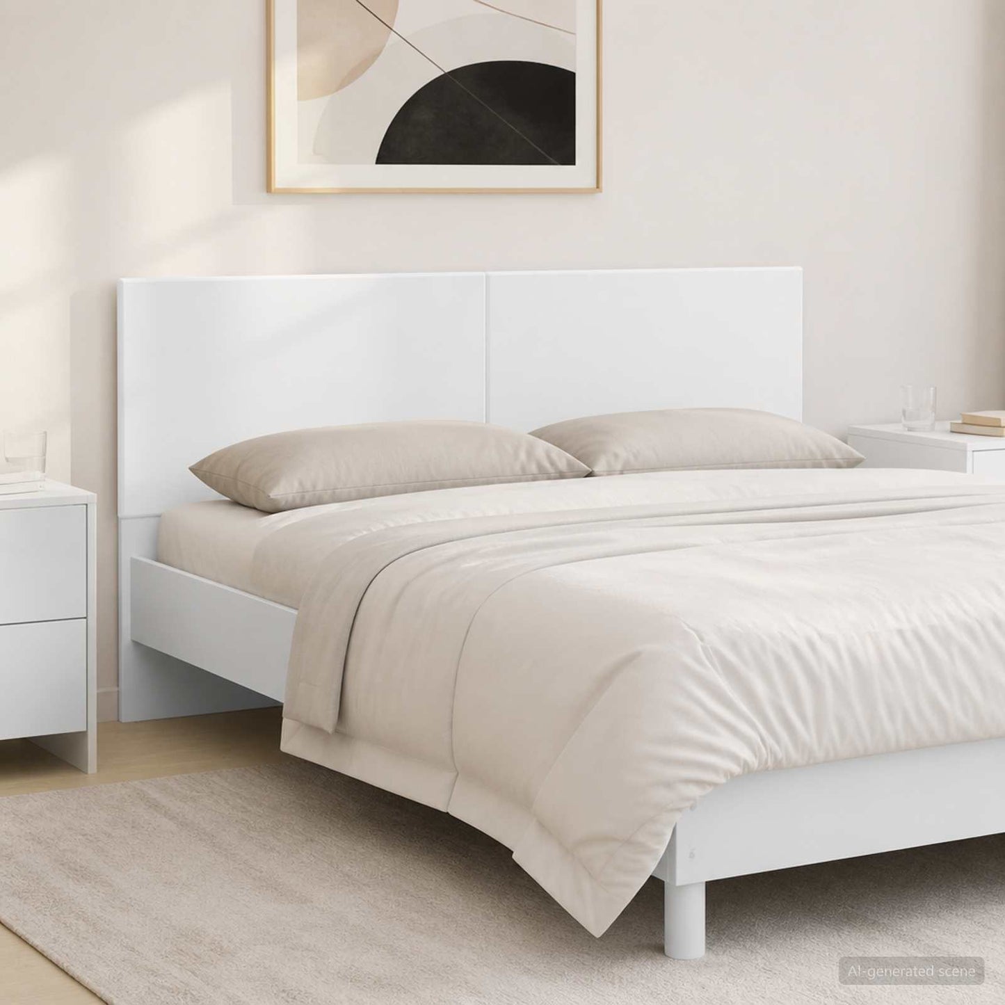 vidaXL Wall-Mounted Headboard BREDA White Engineered Wood