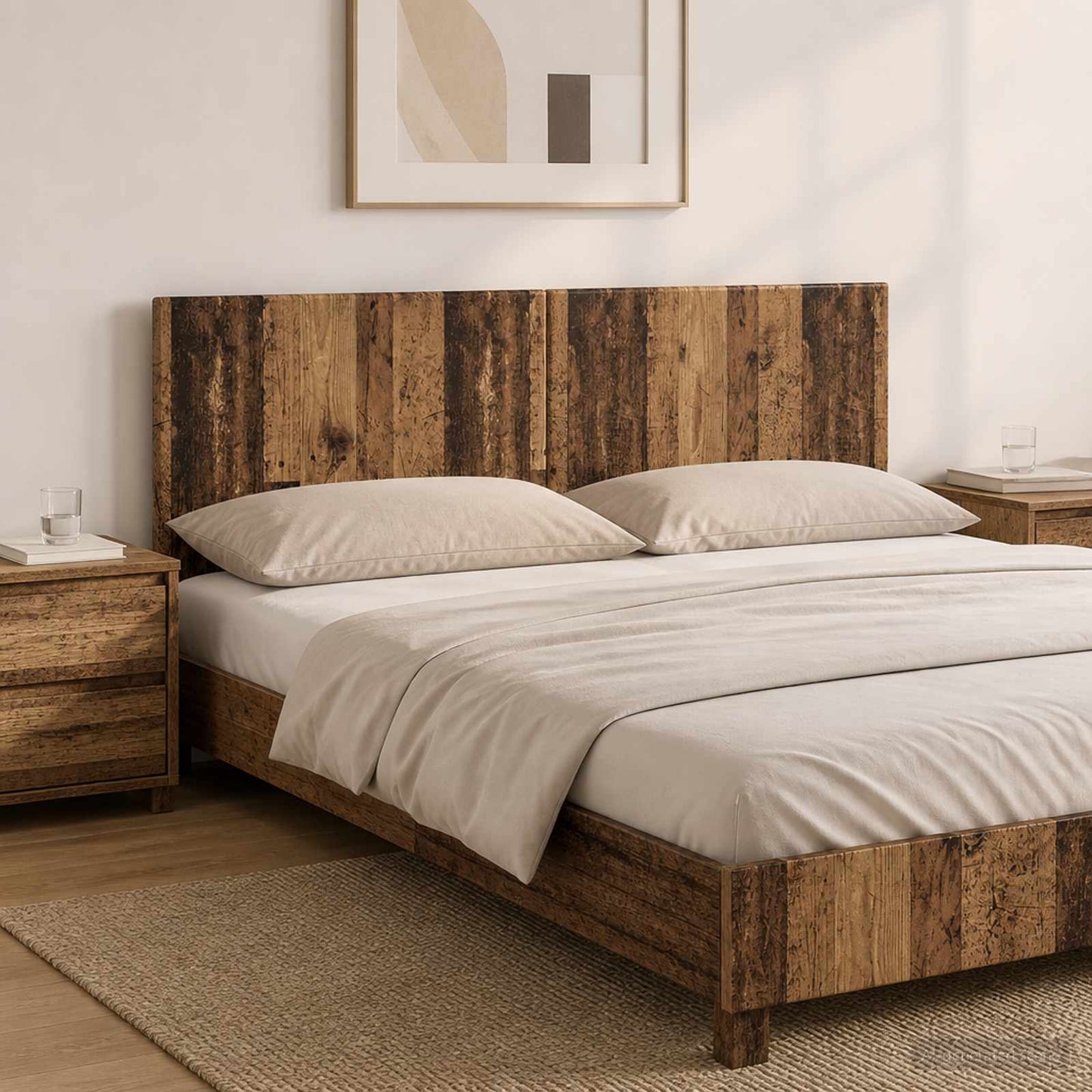 vidaXL Wall-Mounted Headboard BREDA Old Wood Engineered Wood