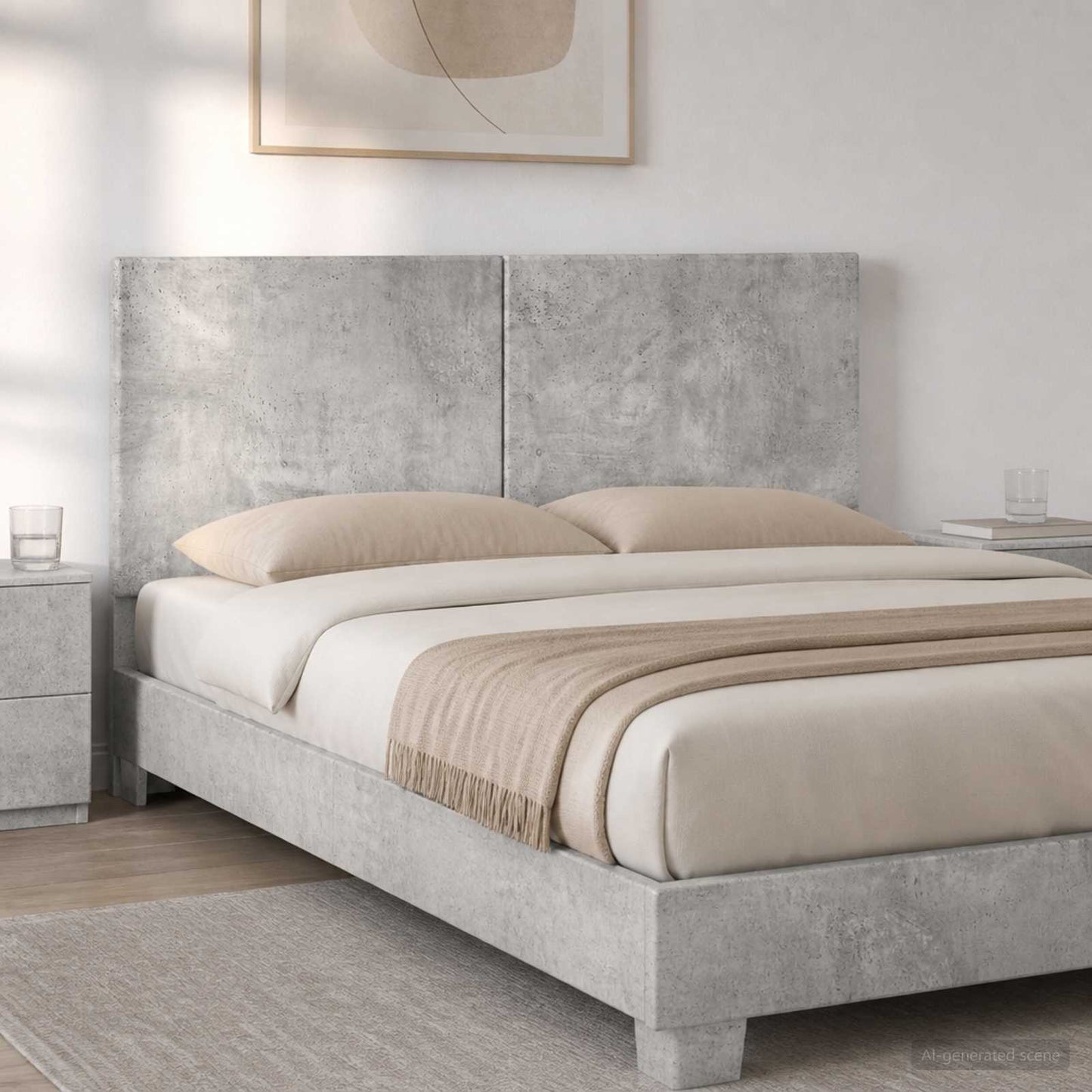 vidaXL Wall-Mounted Headboard BREDA Concrete Grey Engineered Wood