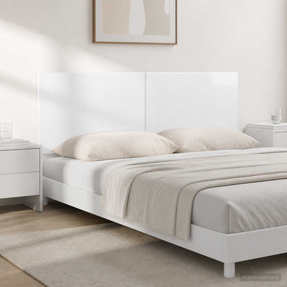 vidaXL Wall-Mounted Headboard BREDA High Gloss White Engineered Wood
