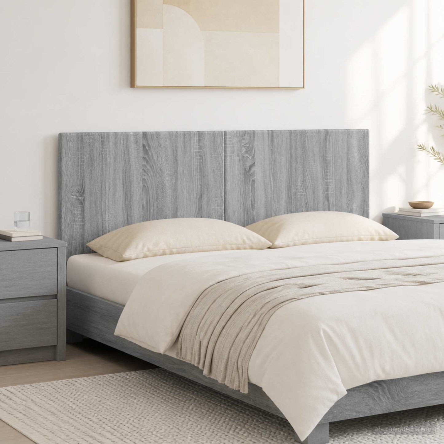 vidaXL Wall-Mounted Headboard BREDA Grey Sonoma Engineered Wood