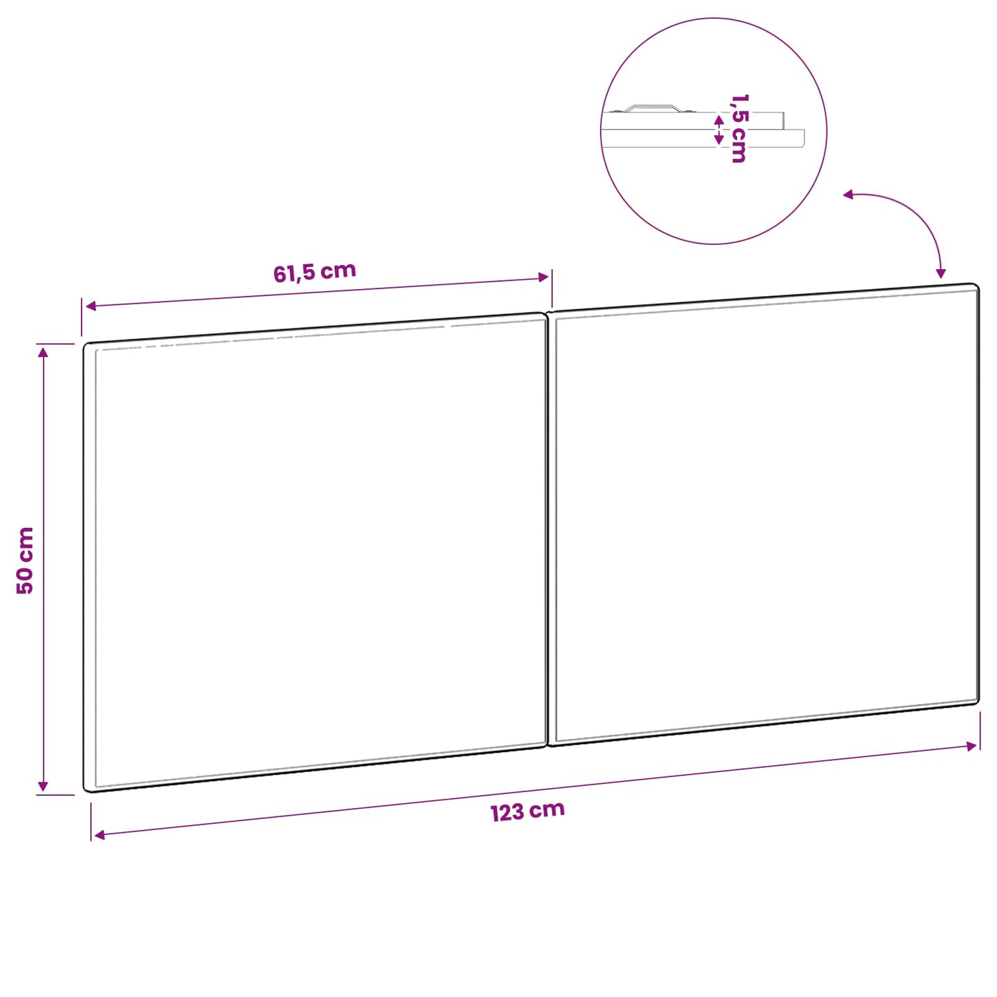 vidaXL Wall-Mounted Headboard BREDA Black Engineered Wood