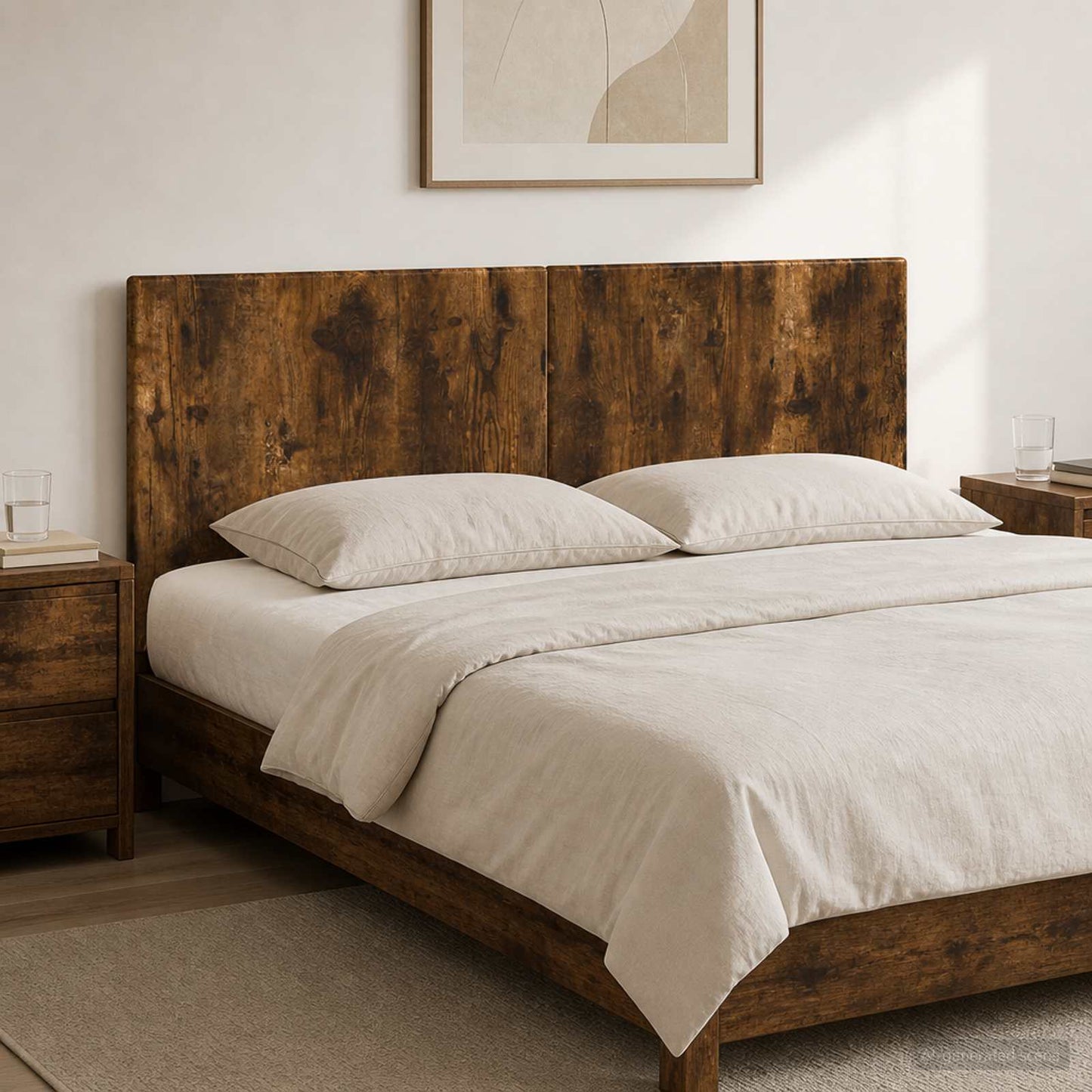 vidaXL Wall-Mounted Headboard BREDA Smoked Oak Engineered Wood