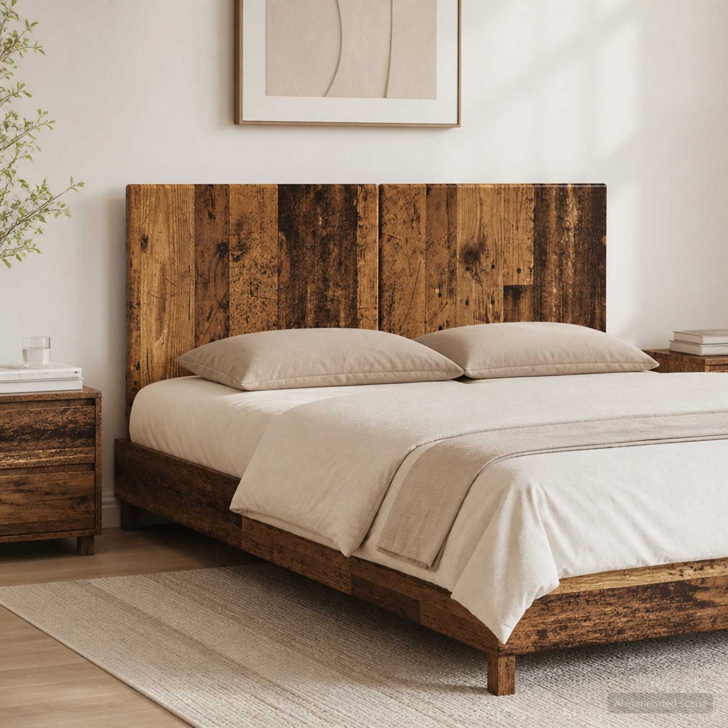 vidaXL Wall-Mounted Headboard BREDA Old Wood Engineered Wood
