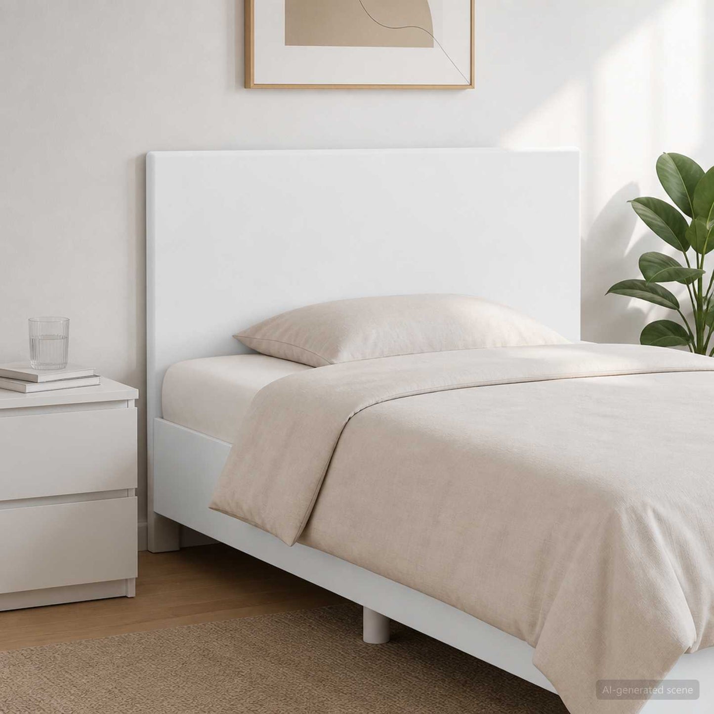 vidaXL Wall-Mounted Headboard BREDA White Engineered Wood