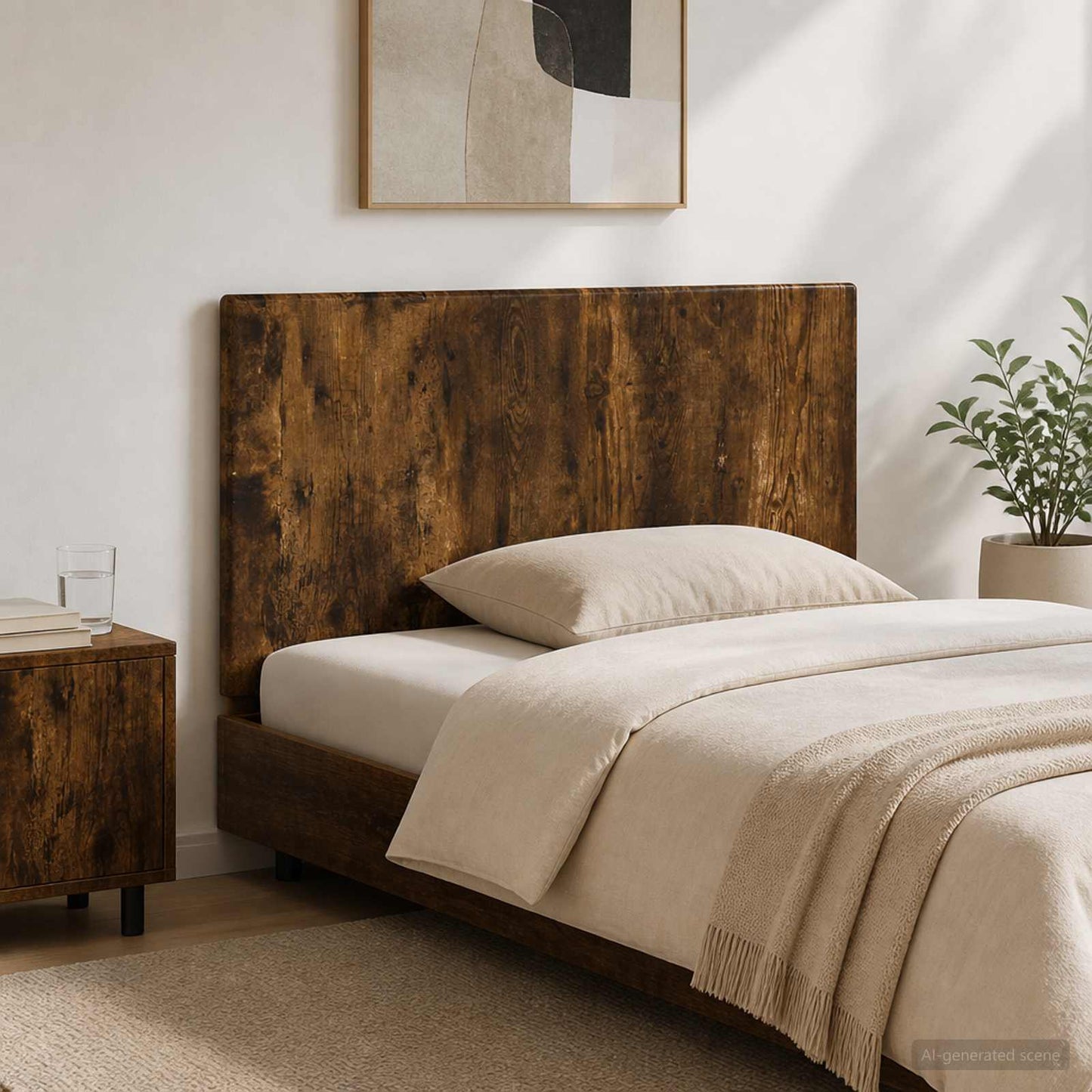 vidaXL Wall-Mounted Headboard BREDA Smoked Oak Engineered Wood