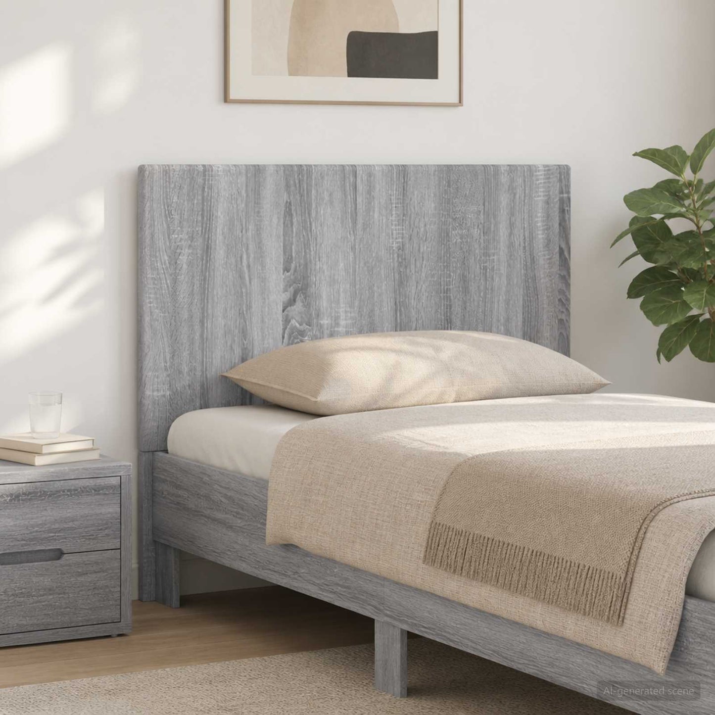 vidaXL Wall-Mounted Headboard BREDA Grey Sonoma Engineered Wood