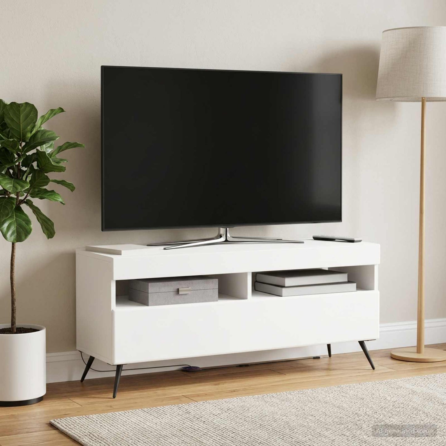 vidaXL LED TV Cabinet White Engineered Wood