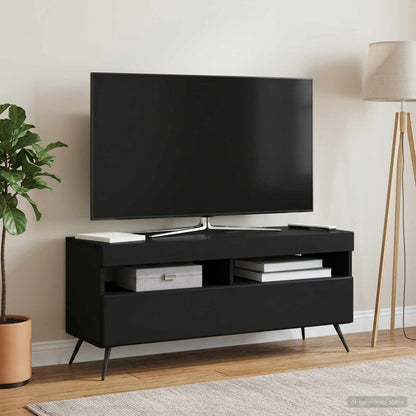 vidaXL LED TV Cabinet Black Engineered Wood