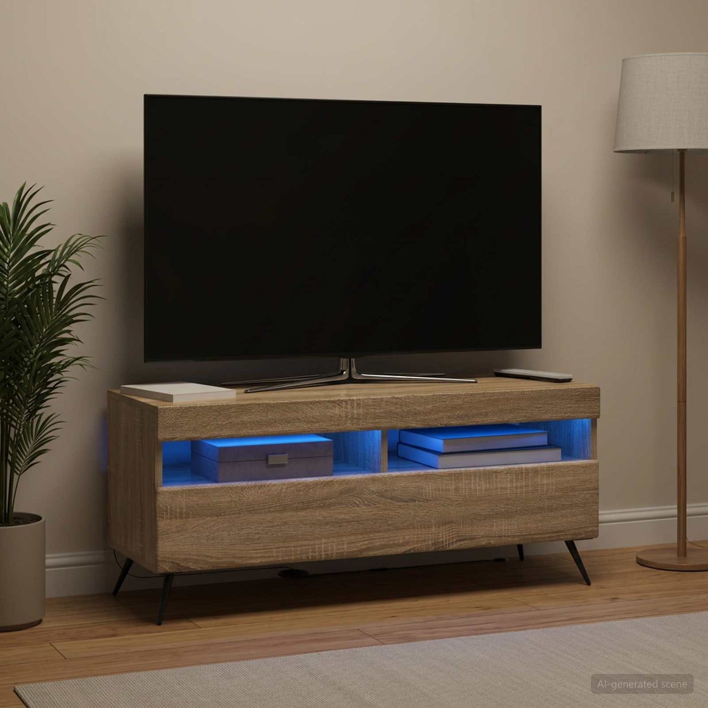 vidaXL LED TV Cabinet Sonoma Oak Engineered Wood
