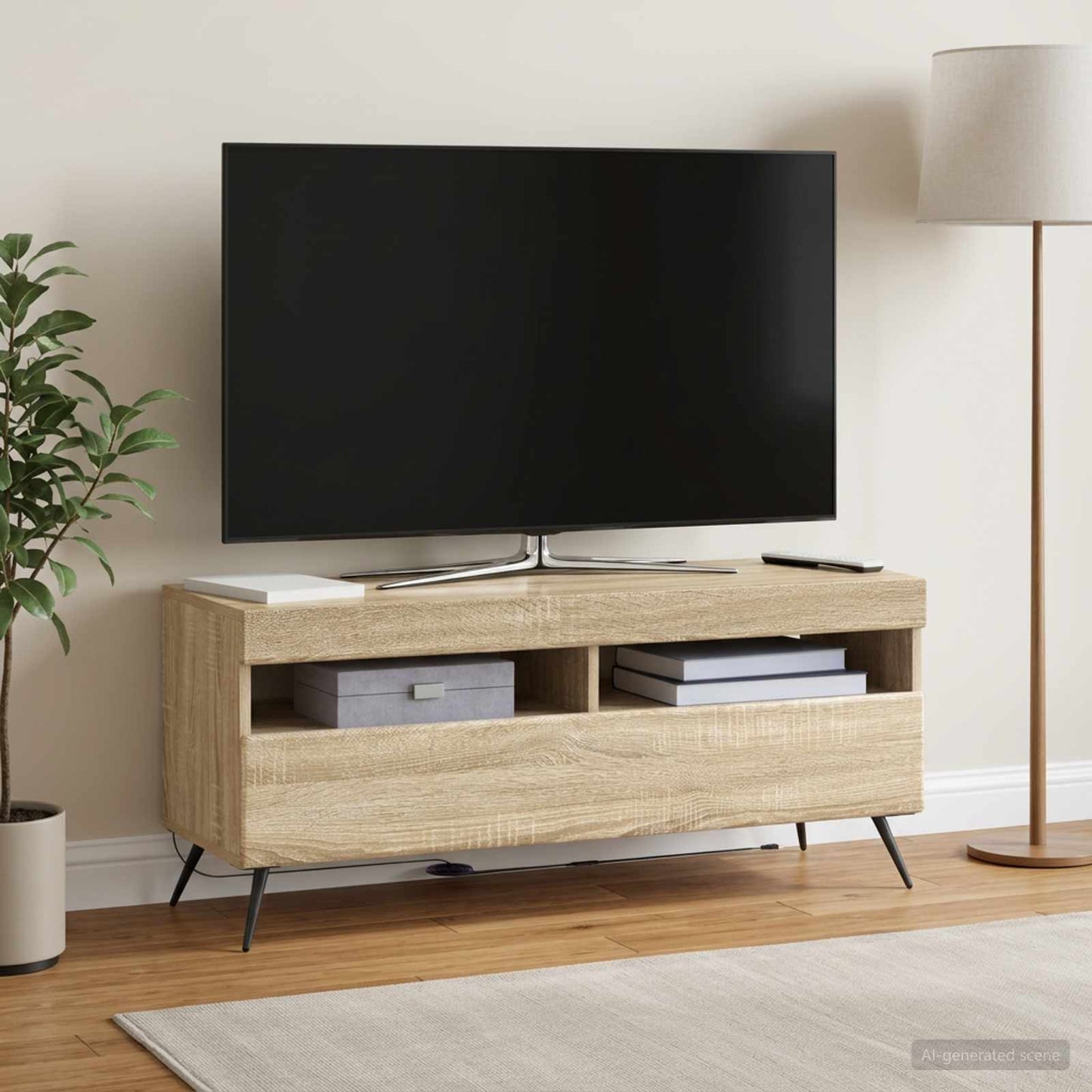 vidaXL LED TV Cabinet Sonoma Oak Engineered Wood