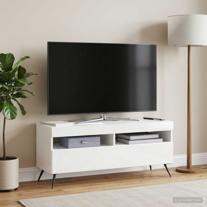vidaXL LED TV Cabinet High Gloss White Engineered Wood